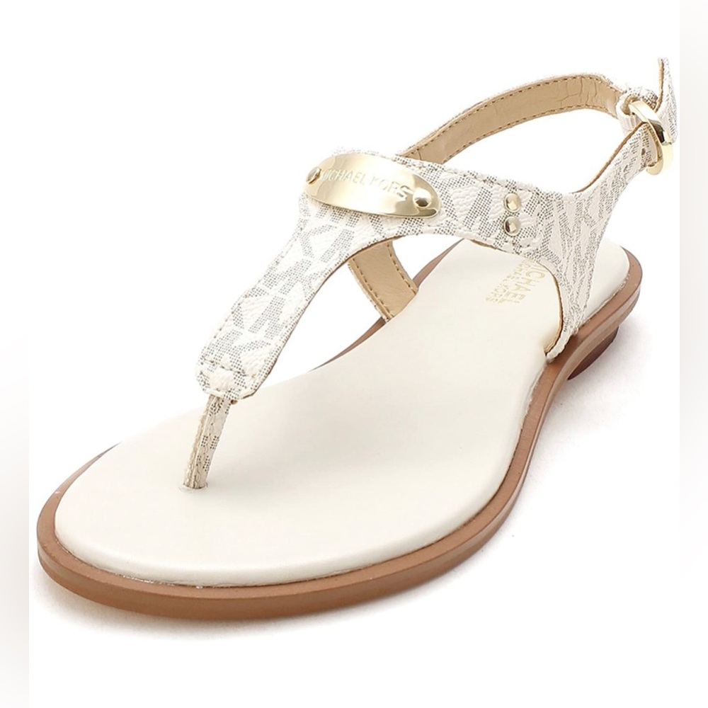 NWOB MICHAEL KORS authentic MK Plate Thong sandal no box - Picture 1 of 12